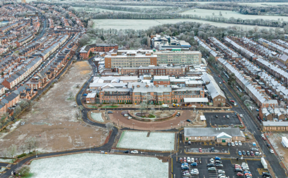 An aerial view of the Newcastle General Hospital site